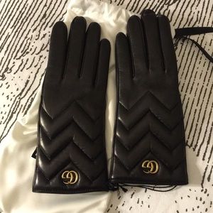 Gucci Leather Gloves - GG Marmont